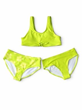 Old Navy Girls Neon Green Bikini Set 3 Piece XL 14-16 Swim Bright Summer